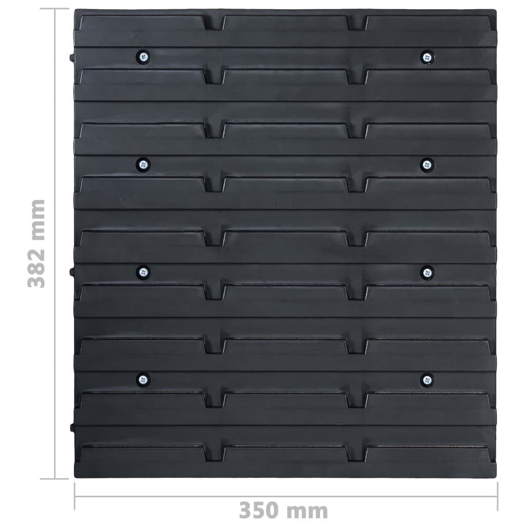 Werkzeugbox Behälter-Set 8-tlg. Kleinteile Schwarz Rot für mit vidaXL Wandplatte