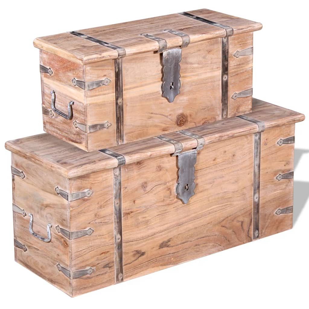 vidaXL Aufbewahrungsbox Zweiteiliges Aufbewahrungstruhen Set nholz günstig online kaufen