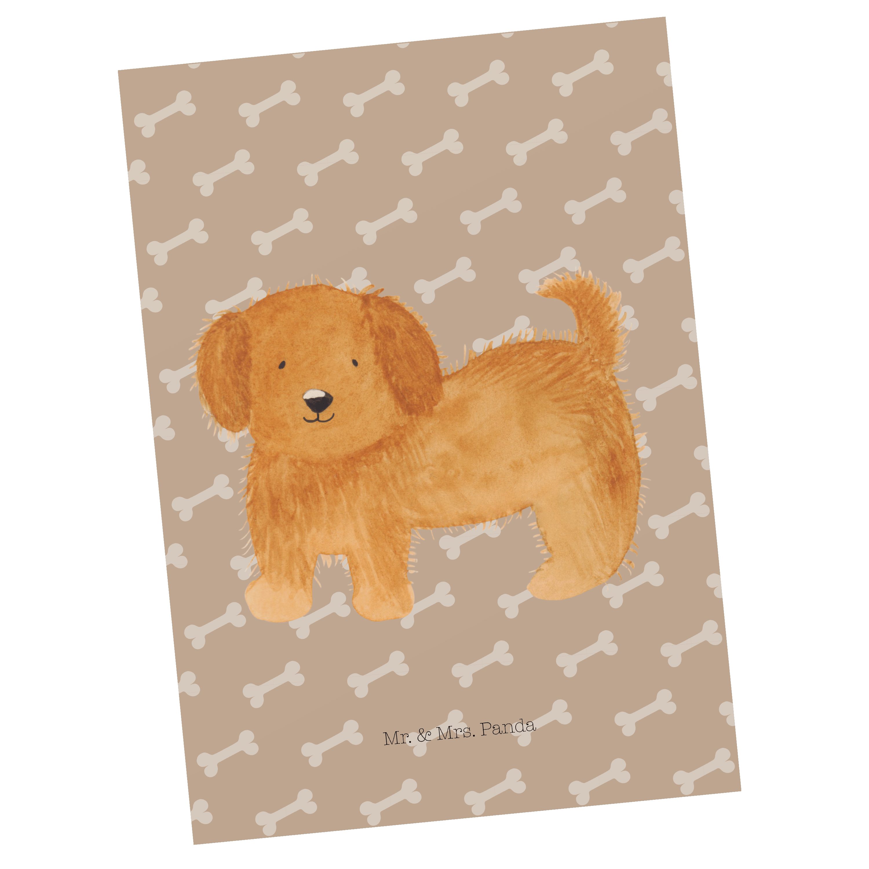 Mr. & Mrs. Panda Postkarte Hund flauschig - Hundeglück - Geschenk, Geschenkkarte, Hundemama, Ein