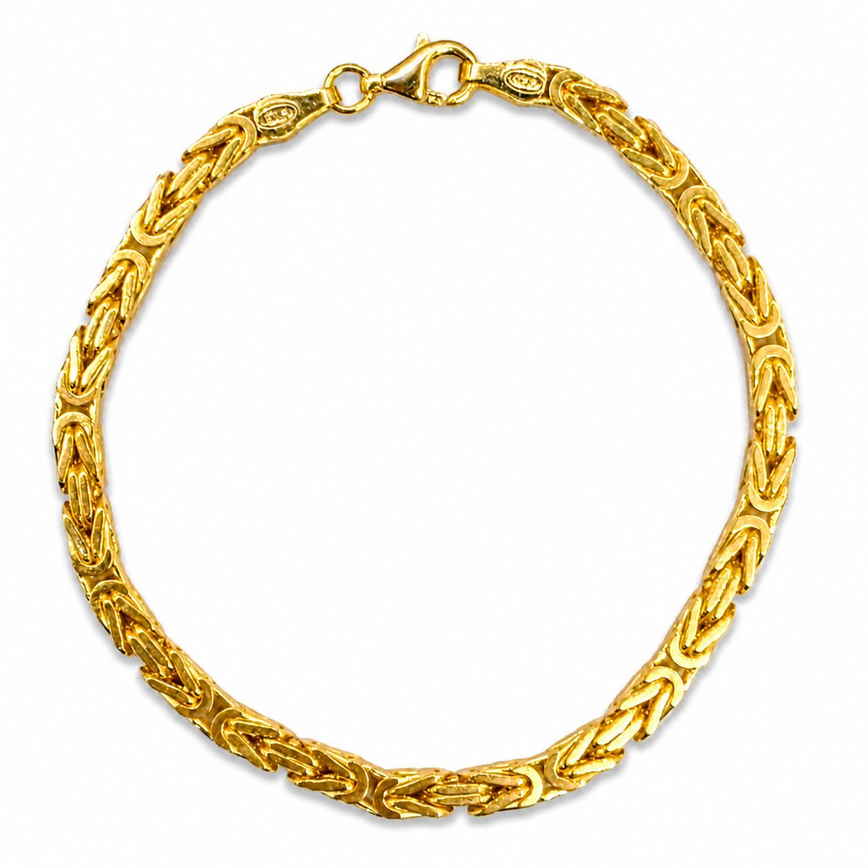 M-Punkt24 Königsarmband Königskette Silber 925 (Königskette Länge 20,5 cm Durchmesser 58 mm 17 Gramm 585 vergoldet, Königsarmband, Damen, Partner-Armband, Herren, Unisex), Silberschmuck aus 925 Echt Silber