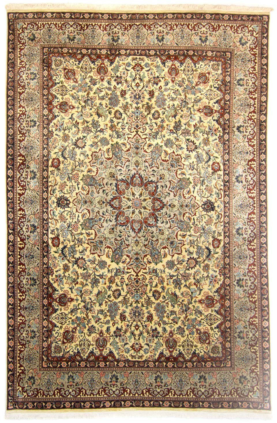 Wollteppich Golpayegan Medaillon Beige chiaro 354 x 250 cm, morgenland, rechteckig, Höhe: 10 mm, Unikat mit Zertifikat