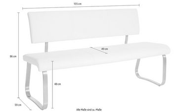MCA furniture Polsterbank Arco (1-St), belastbar bis 280 kg, Kunstleder, in verschiedenen Breiten
