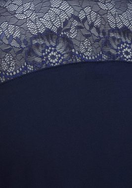 LASCANA Kimono, Kurzform, Viskose, Kimono-Kragen, Gürtel, mit Spitzeneinsätzen