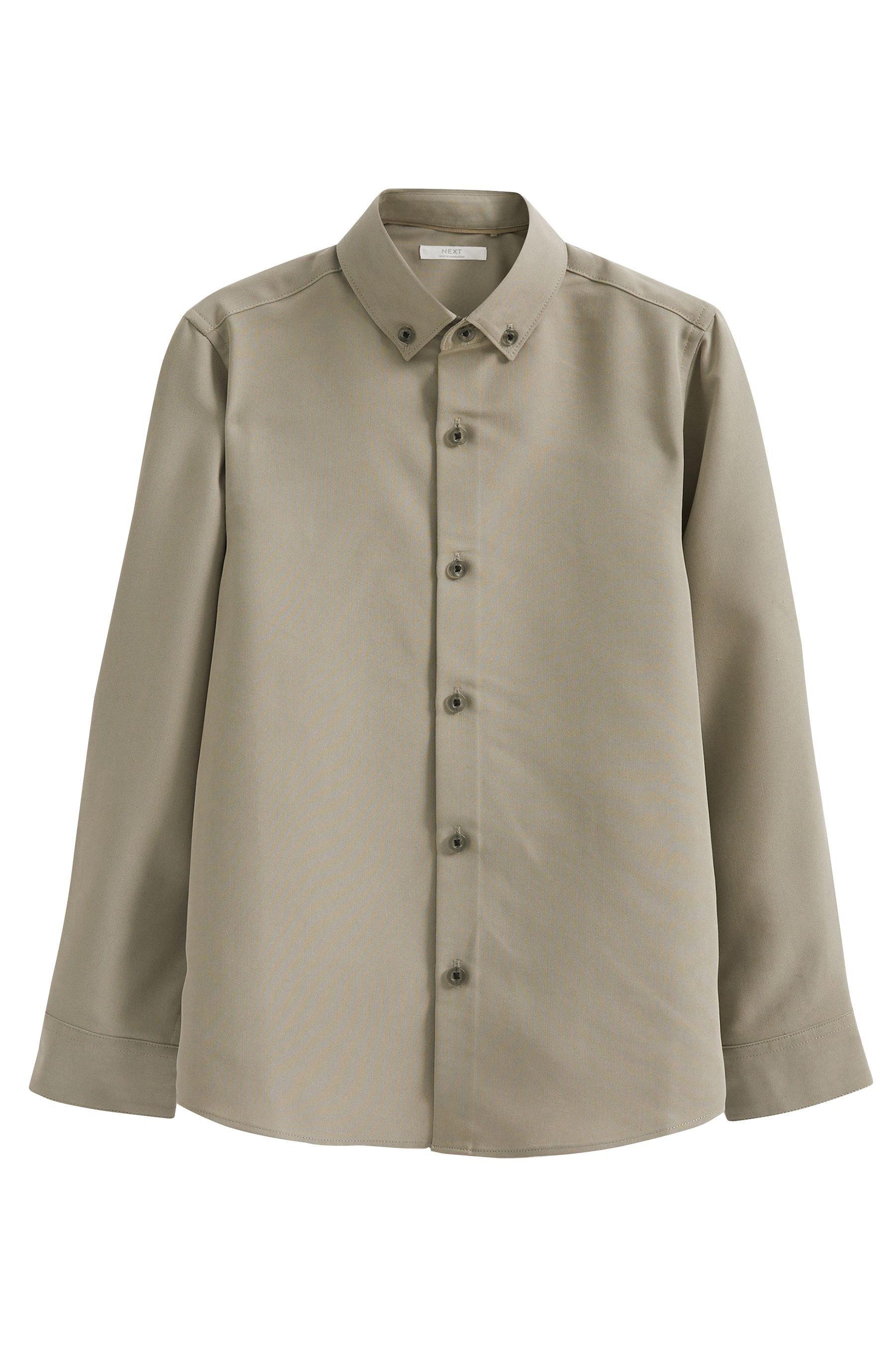 Green (1-tlg) Langarmhemd Elegantes Langarmhemd Next Khaki