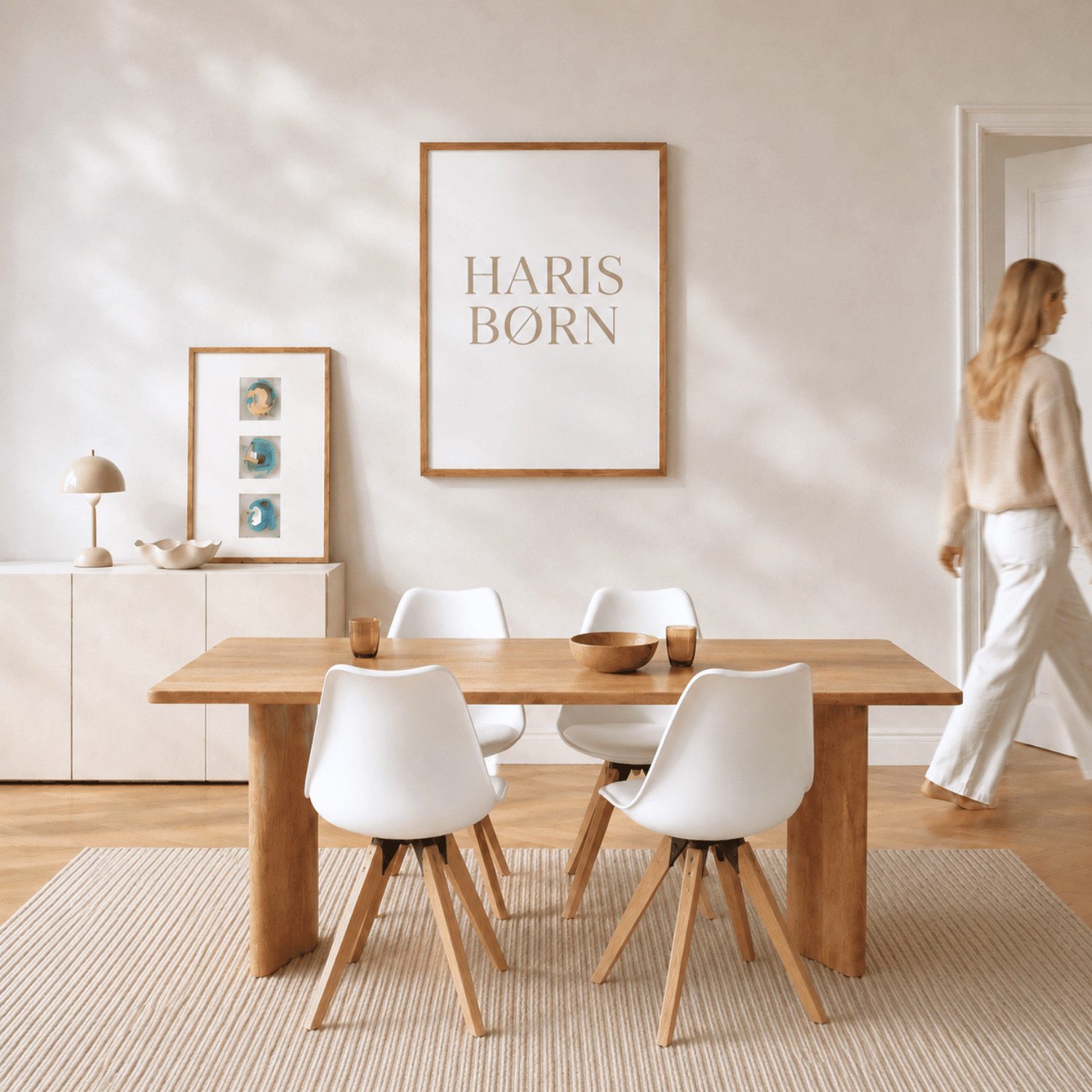 Haris Børn Esszimmerstuhl TØRLA Skandinavischer Schalenstuhl - Retro Stuhl (Set, 4 St), Premium Kunststoffschalenstuhl - Moderne Esszimmerstühle