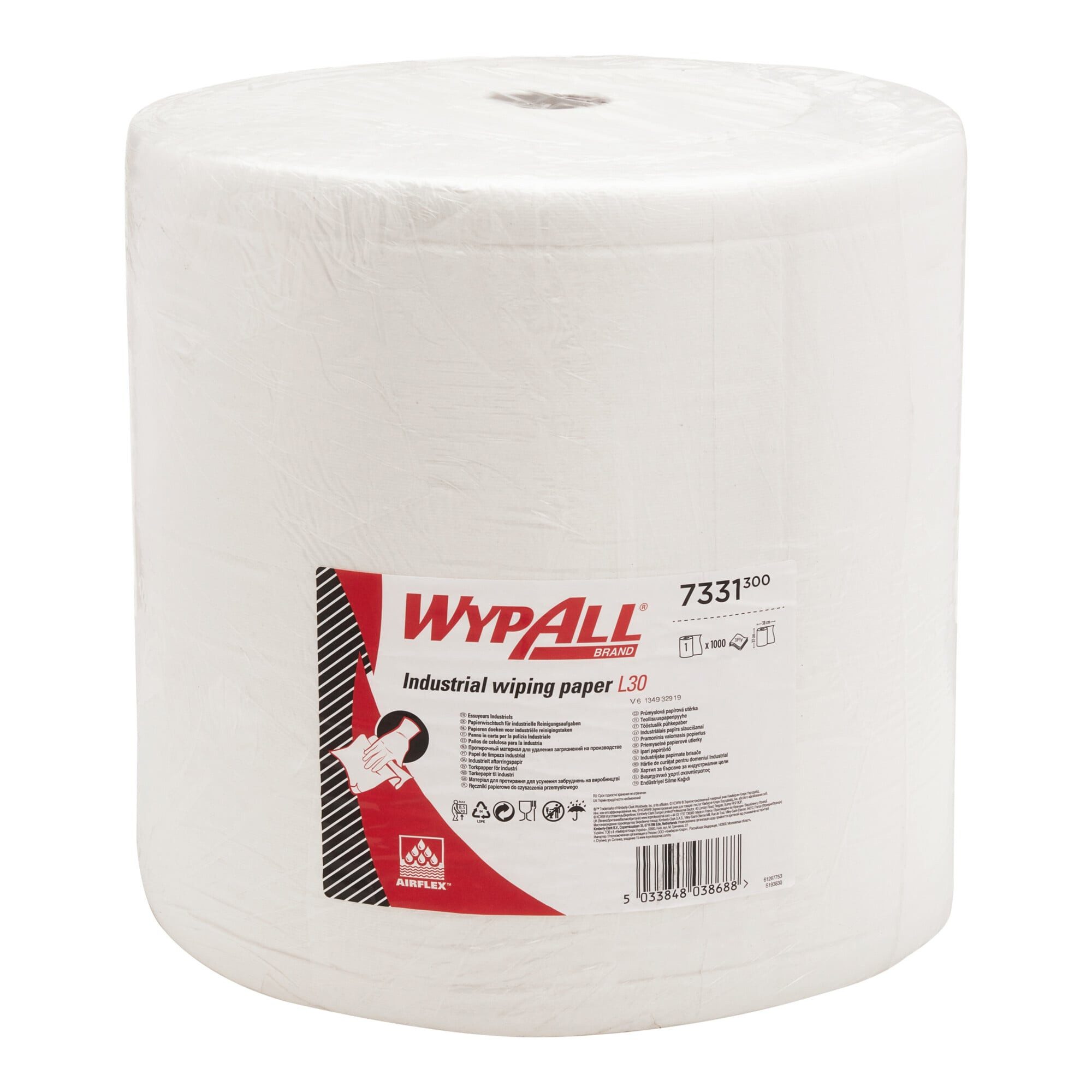 Wypall Reinigungsschwamm WypAll Industriewischtücher L30, Jumborolle, 1 Rolle x 1.000 Wischtüch