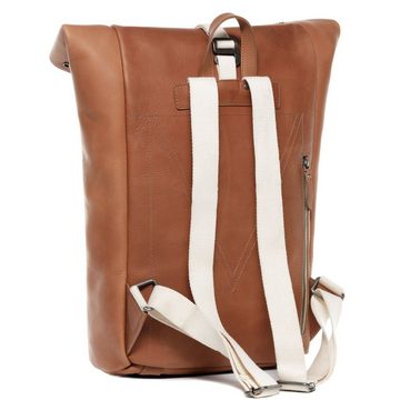 SID & VAIN Rucksack »DAMIAN«, Cityrucksack 15,4 Zoll echt Leder Unisex, Rucksack, Backpack braun