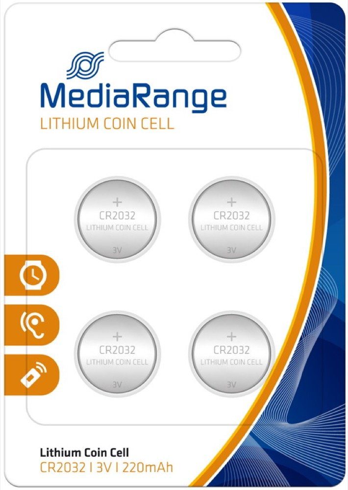 Blister Mediarange 4 Mediarange Knopfzelle Lithium 4er im CR Knopfzelle 2032 Batterien