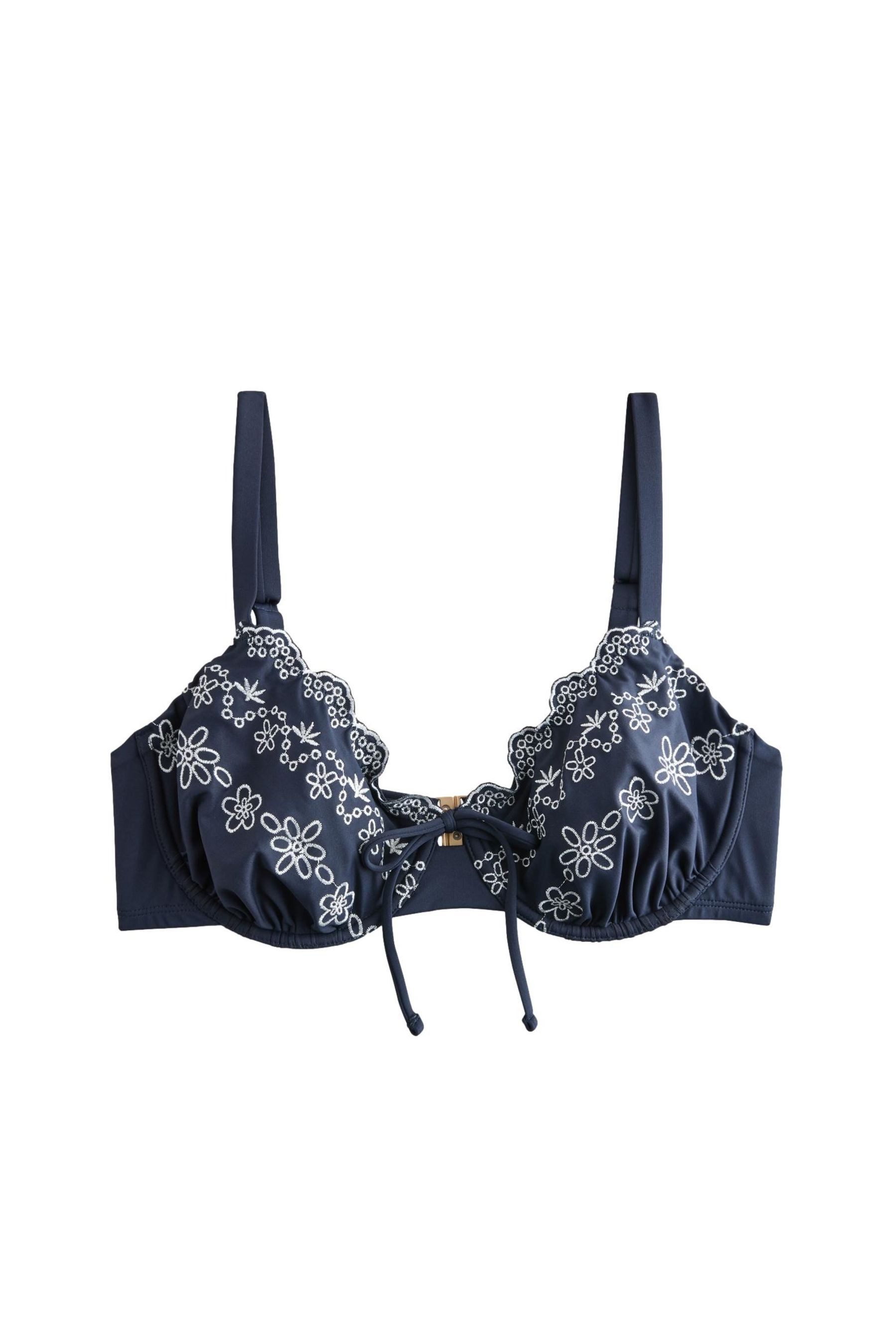 Bügel-Bikini-Top Besticktes Bikinioberteil mit Bügel, DD+