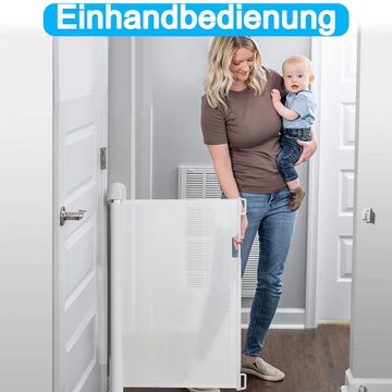 AUFUN Treppenschutzgitter Einziehbar Türschutzgitter für Babys und Haustiere, Versenkbare Sicherheitstore