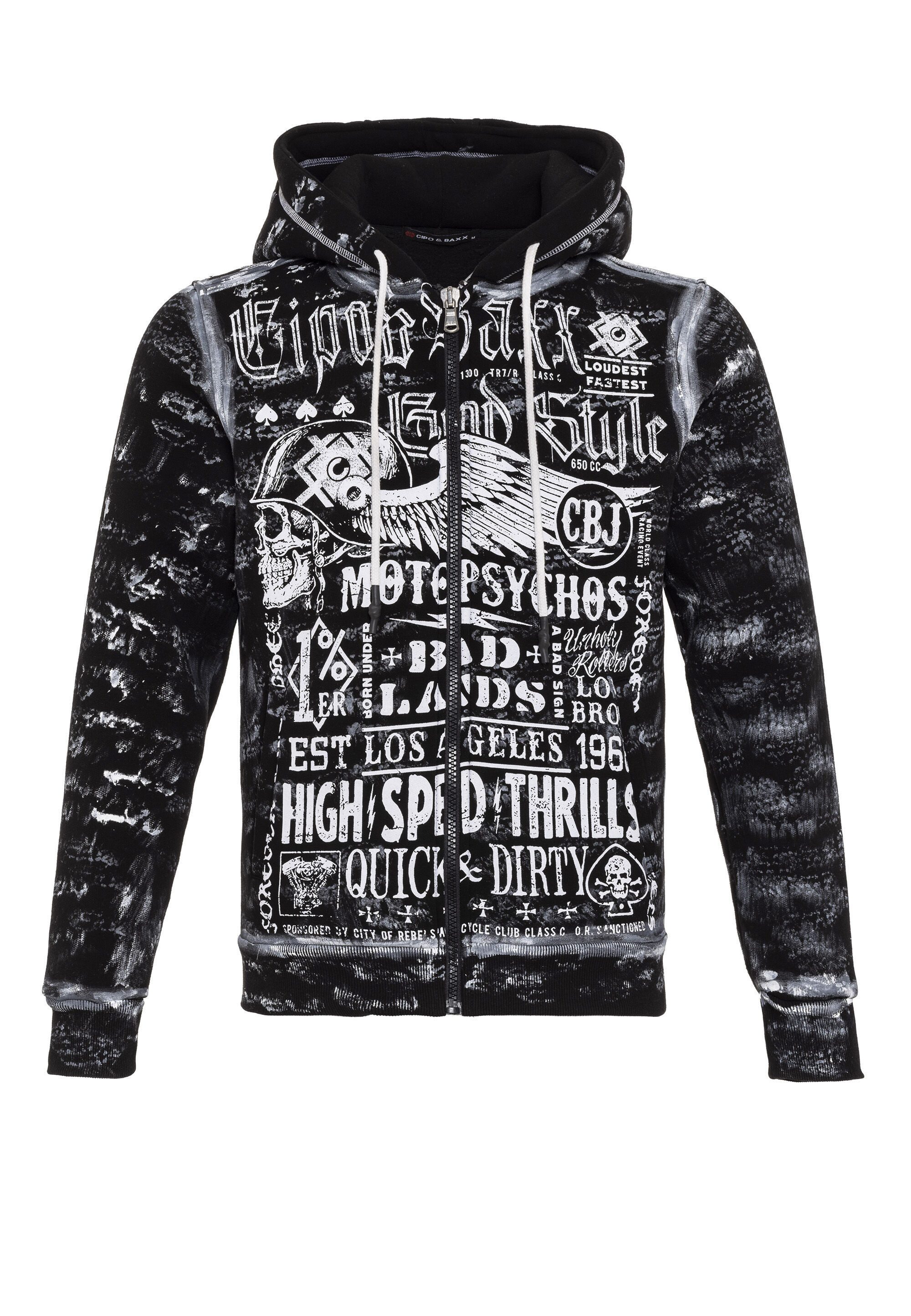 Cipo & Baxx Sweatjacke Jacken (1-tlg) mit auffälligem Print, CL544 günstig online kaufen