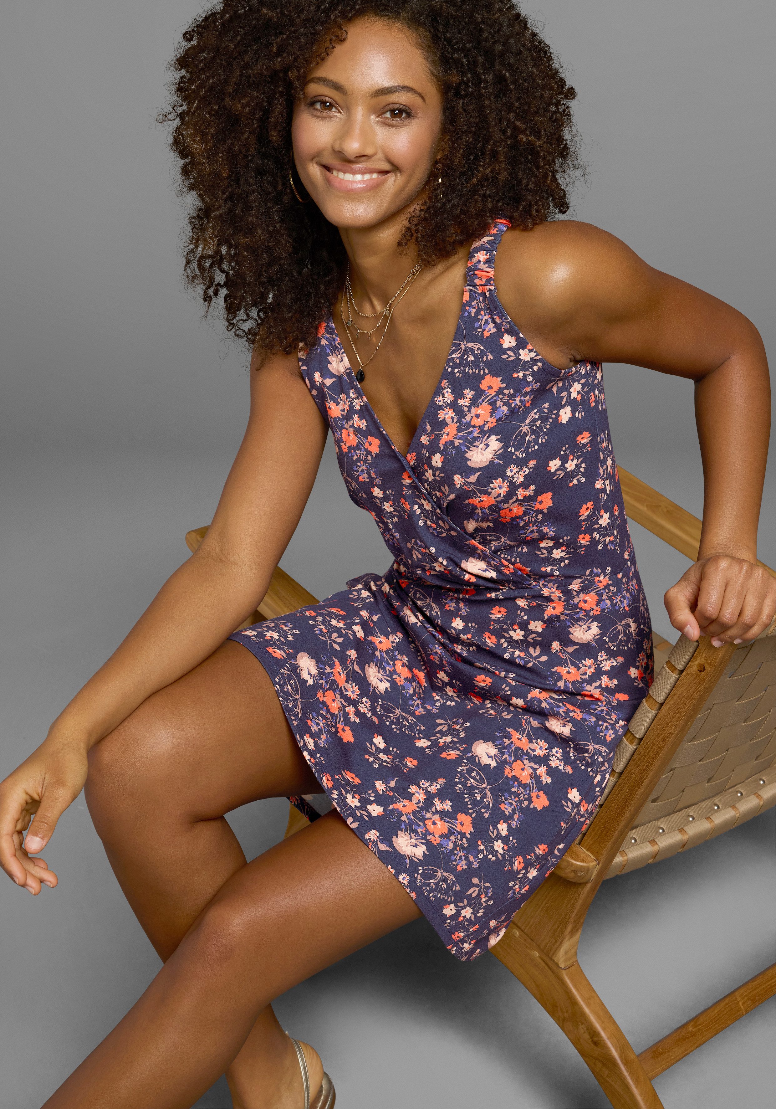 Laura Scott Sommerkleid mit gerafften Trägern günstig online kaufen