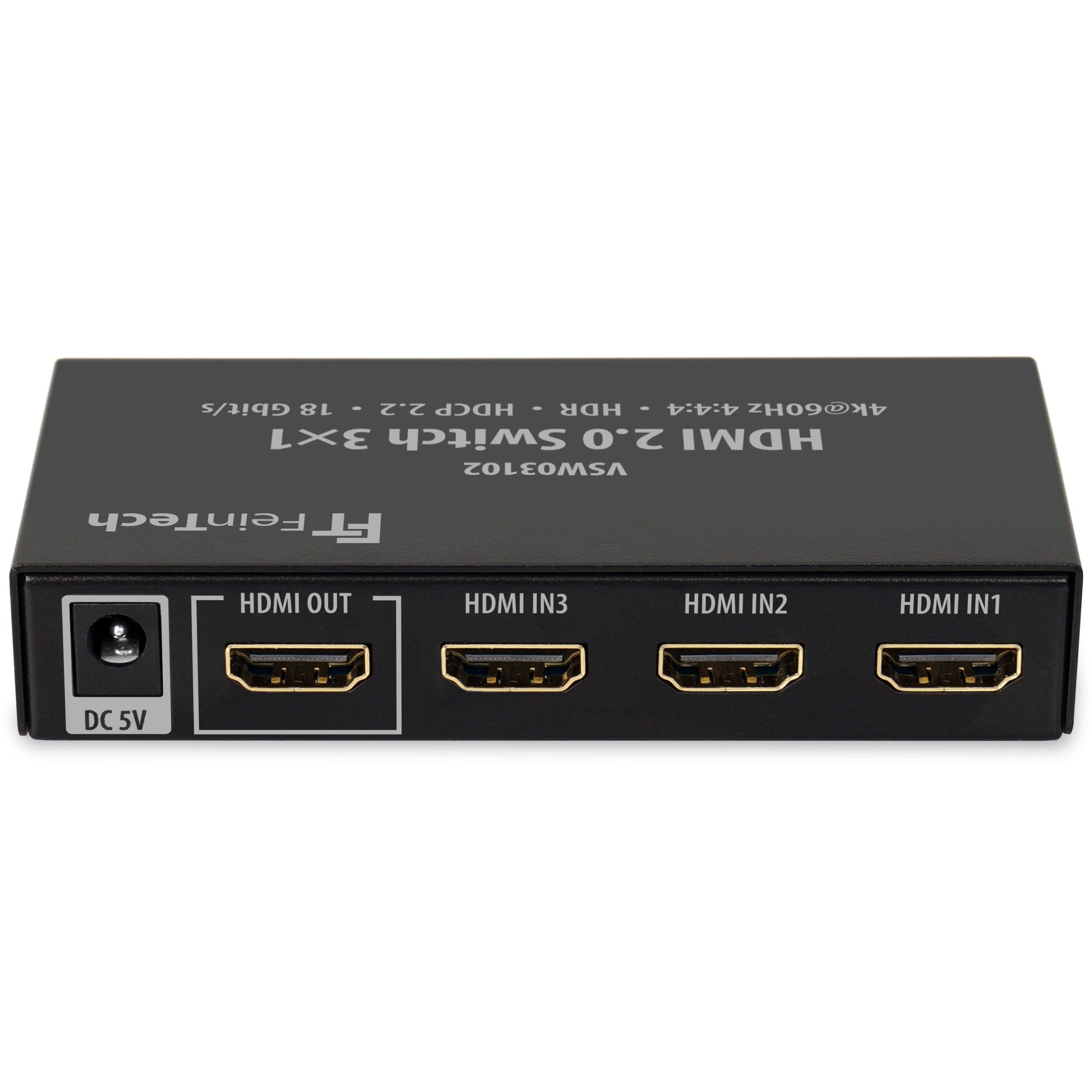 FeinTech Audio / Video Matrix-Switch VSW03102 HDMI Switch 3x1, Automatische Umschaltung