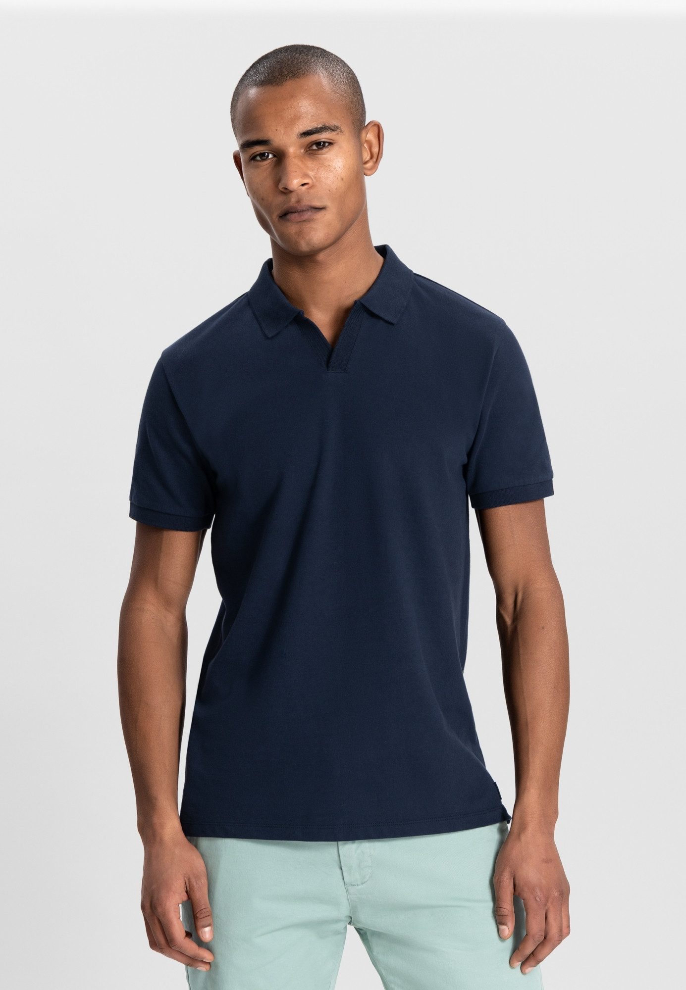 Dstrezzed T-Shirt Bowie V-Neck Polo Dk. Navy