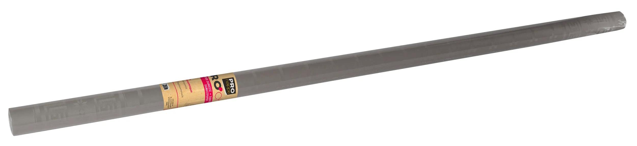 PROnappe Tischband 12x Papiertischdecke auf Rolle mit Damastprägung 1,18x6m Grau R480613I, Nappes rouleaux papier damassé