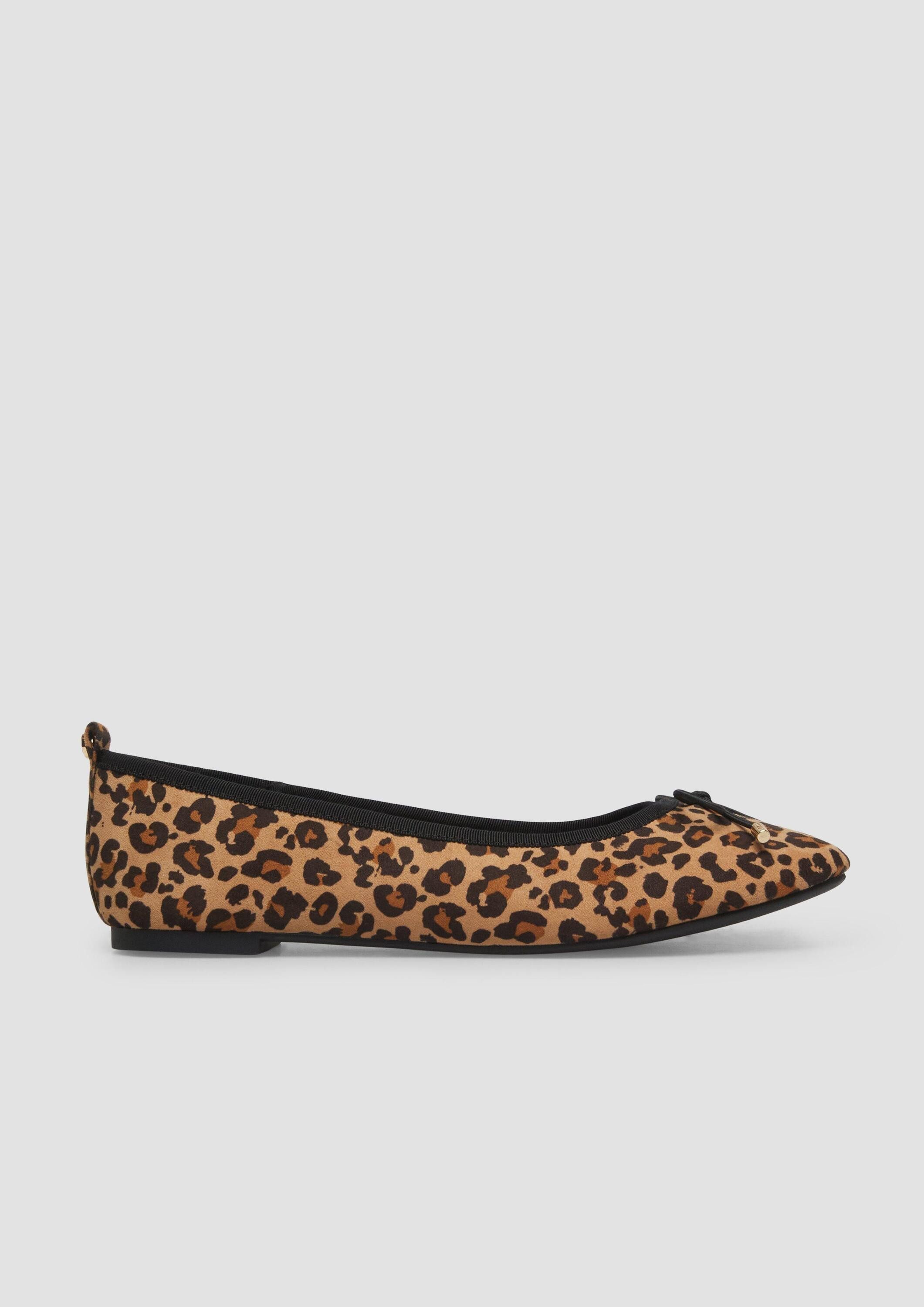 s.Oliver Ballerinas Ballerina Ballerinas mit Schleife und Leo-Print