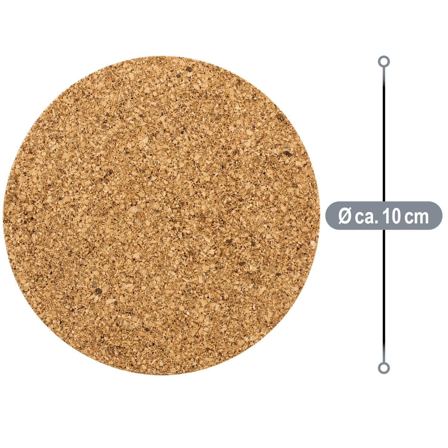com-four Glasuntersetzer Runde Kork-Untersetzer für Gläser und Tassen, 18-tlg. – Bild 4 von 5