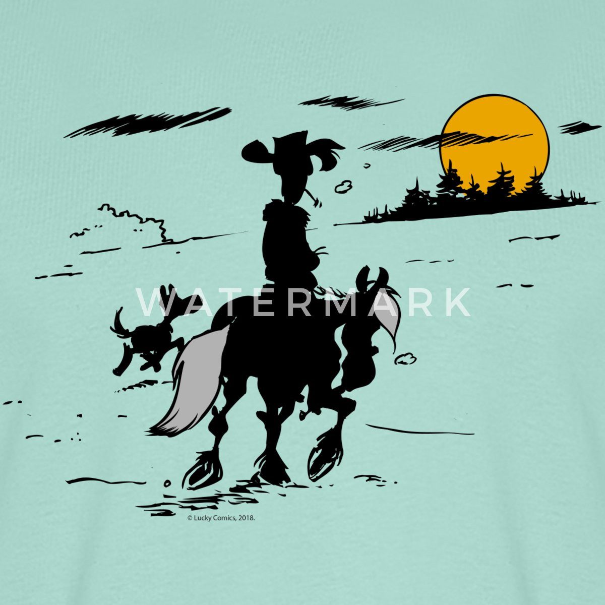 Spreadshirt T-Shirt Lucky Luke mit Jolly günstig online kaufen