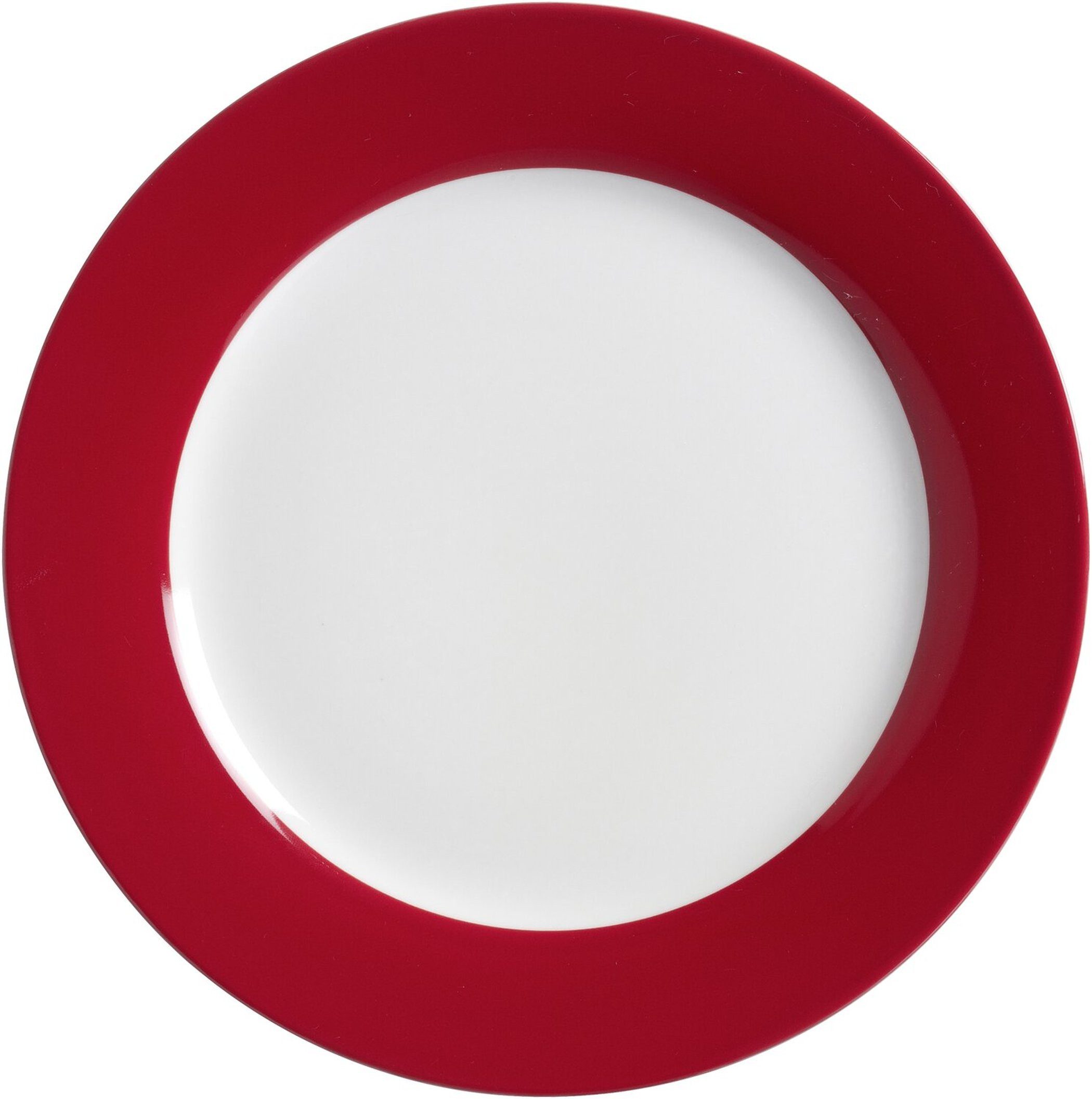 Ritzenhoff & Breker Speiseteller Teller flach Serie Doppio 27 cm Rot Porzellan, (1 St), Spülmaschinengeeignet