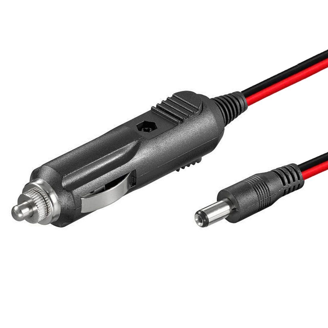 Bolwins H37 KFZ Auto Adapter 12V 5A Stecker 5,5X2,1mm Zigarettenanzünder Kabel Netzkabel, Hohlstecker 5,5 x 2,1 mm, KFZ-Zigarettenanzünder Stecker, DC Hohlbuchse 5,5 x 2,1 mm (120 cm), LED-Betriebsanzeige, integrierte Sicherung, Überspannungsschutz