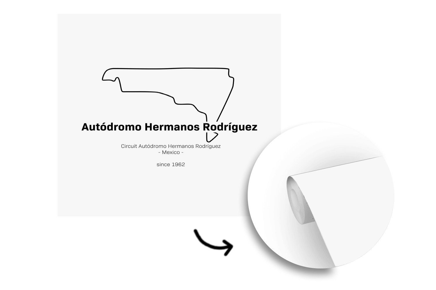 MuchoWow Fototapete Formel 1 Vinyl Tapete (5 - - Wandtapete Rennstrecke, Wohnzimmer oder Mexiko für Schlafzimmer, bedruckt, Matt, St)