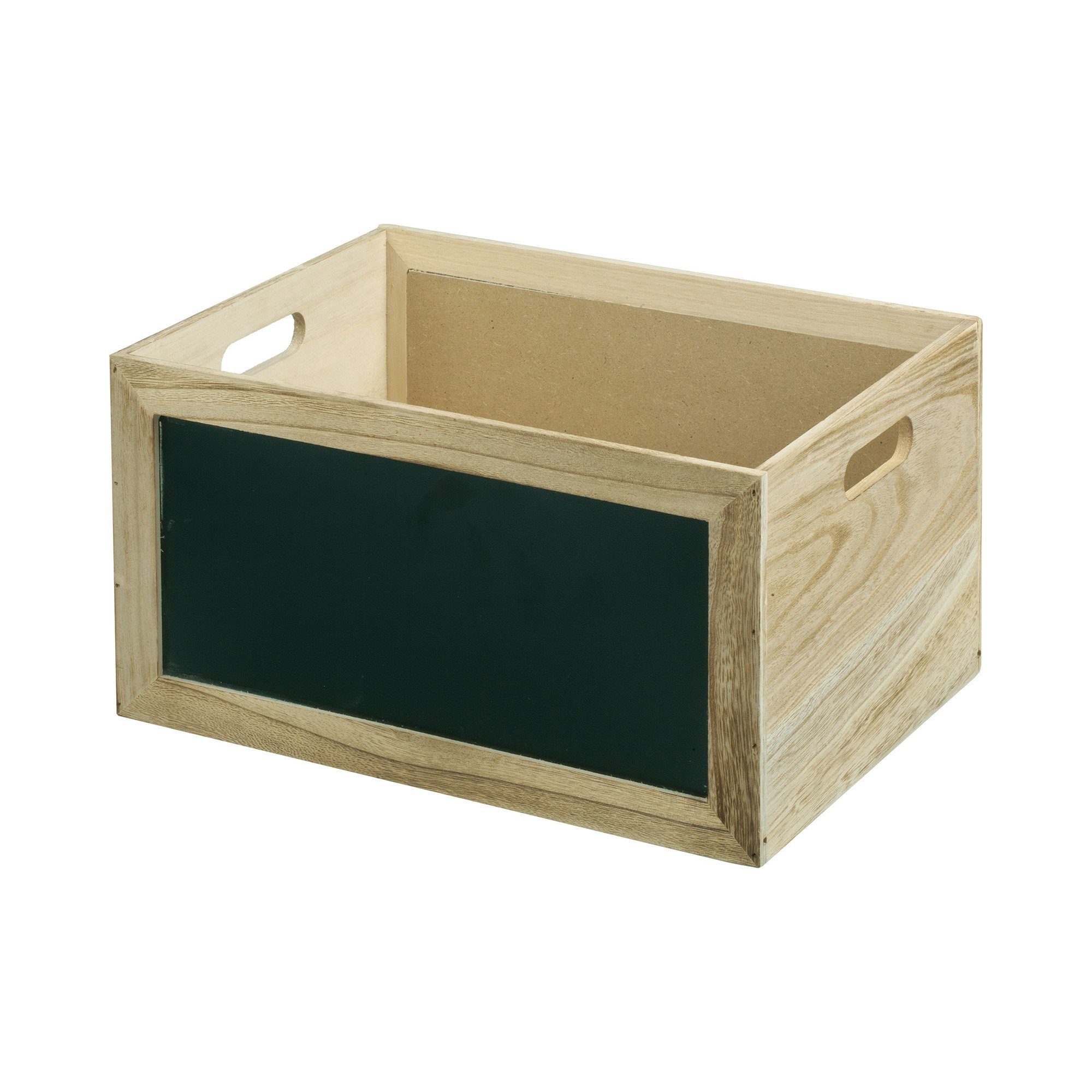 B&S Aufbewahrungsbox Holzkiste mit Kreidetafel 30 x 20 x 17 cm