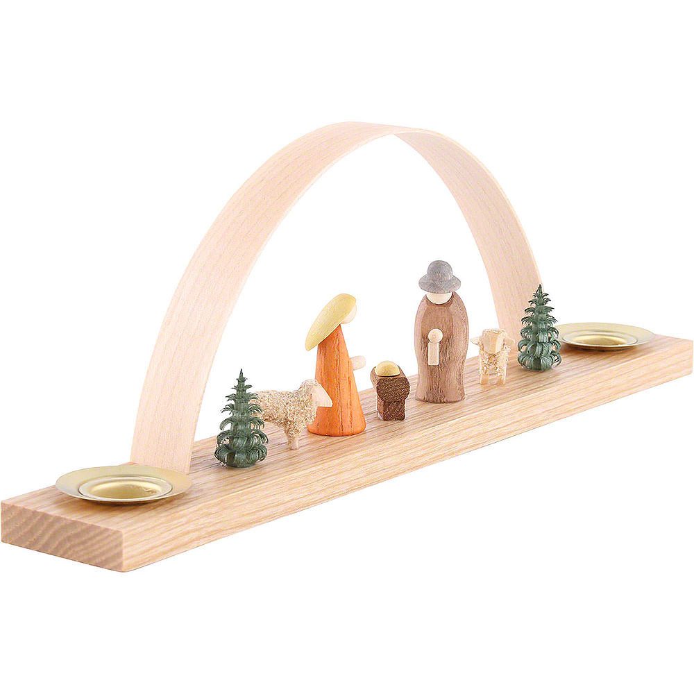 Seiffener Kunsthandwerk Theo Lorenz Schwibbogen Miniaturbogen mit Krippenfiguren (22x7,5cm) von Theo Lorenz Kunsthandw