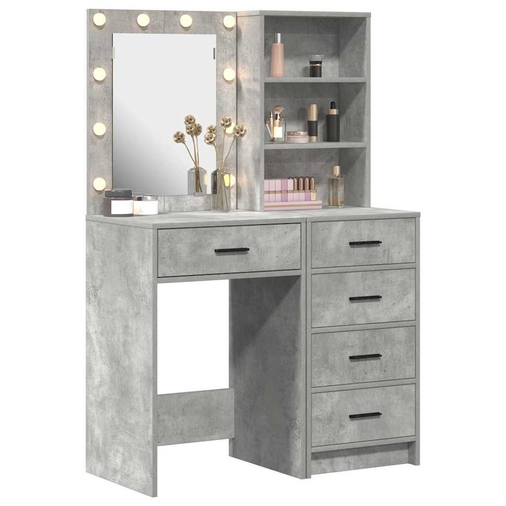 vidaXL Schminktisch Schminktisch 2 stk. Grau 50 x 41 x 135 cm Holzwerkstoff (2-St)