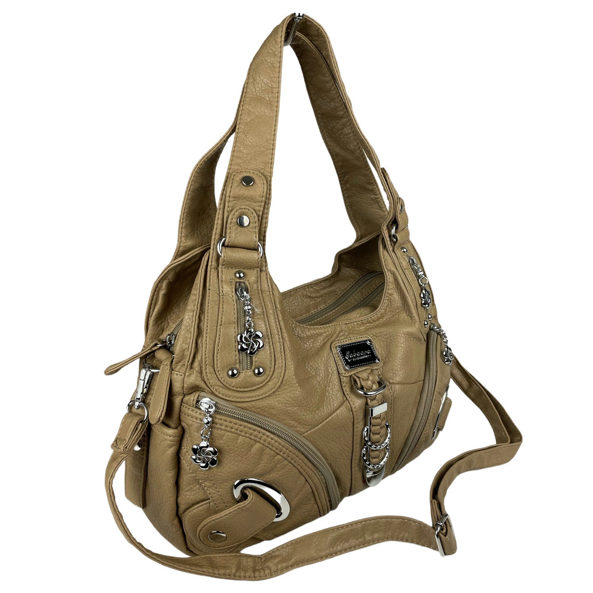 Taschen4life Schultertasche Damen, klassische Umhängetasche, Hobo günstig online kaufen