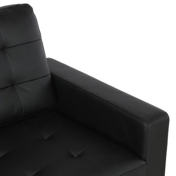 loft24 Sofa Emily, 3-Sitzer Couch, Bezug in Lederoptik, gesteppt, Länge 183 cm