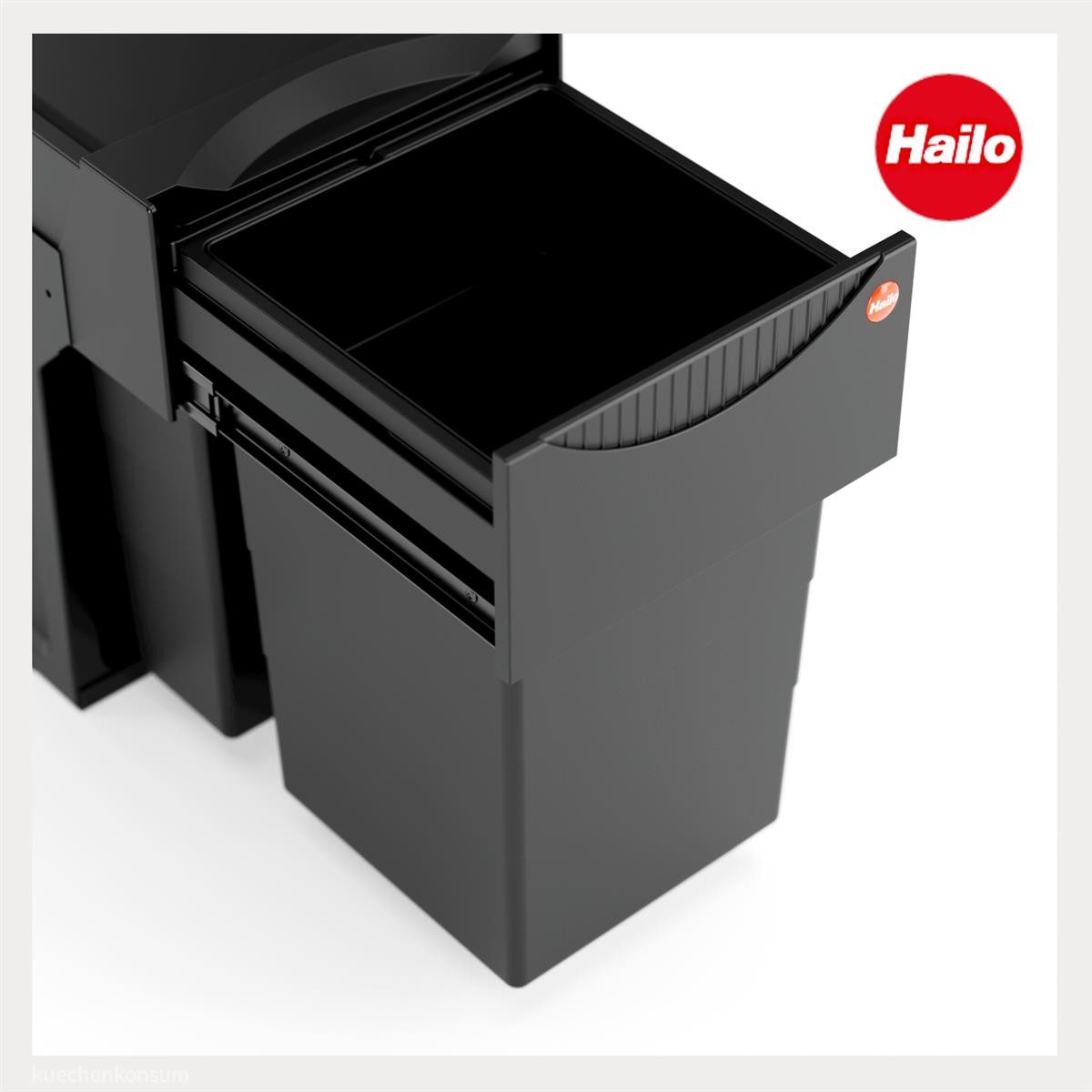 Hailo Mülleimer Hailo Abfallsammler 3666851 Tandem 2x 15 Liter Black Edition limitiert, Black Edition – Bild 5 von 5