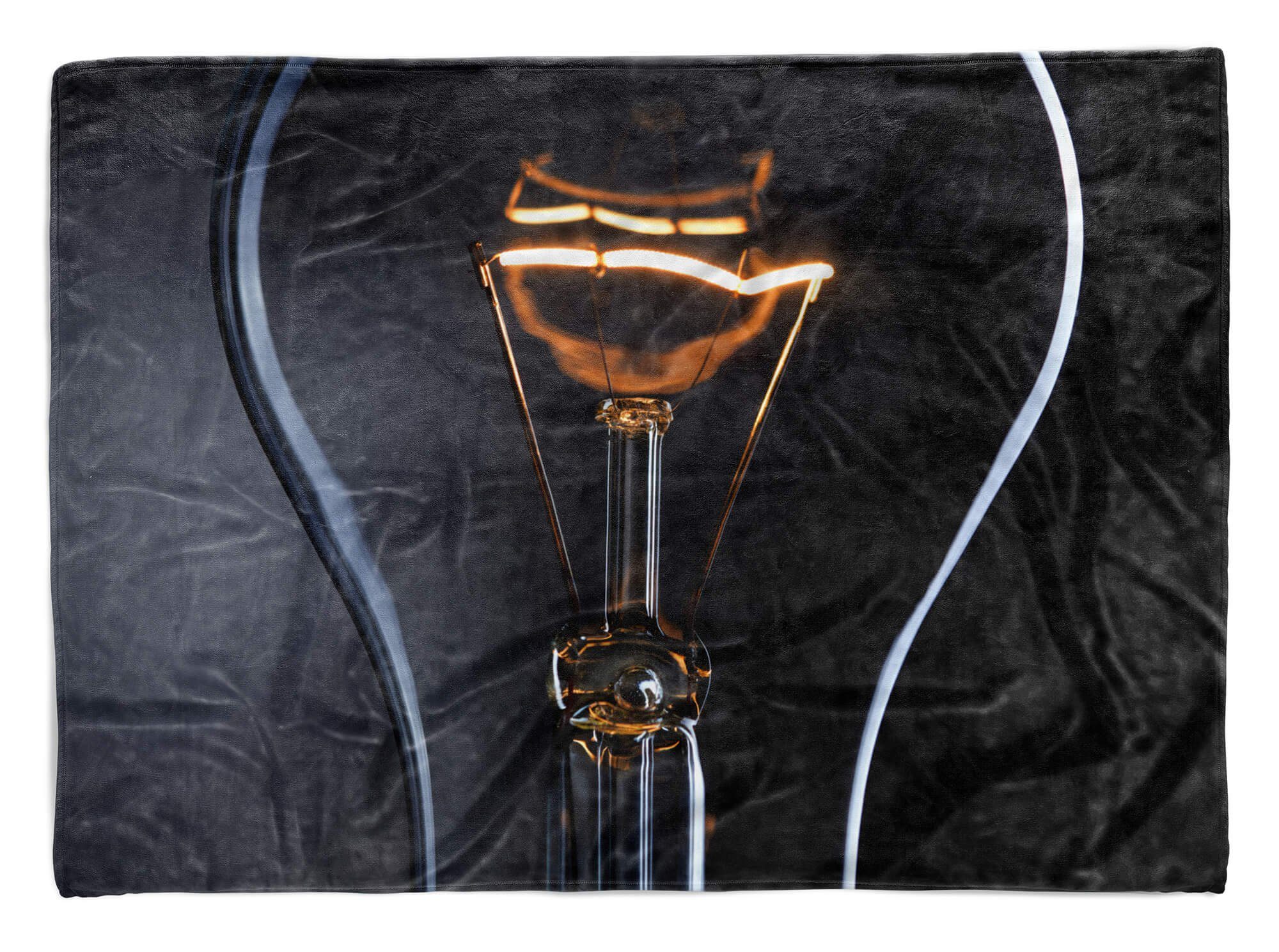 Elektriz, (1-St), Kuscheldecke Fotomotiv Sinus Handtuch Saunatuch Handtücher Handtuch Baumwolle-Polyester-Mix mit Glühbirne Strandhandtuch Art