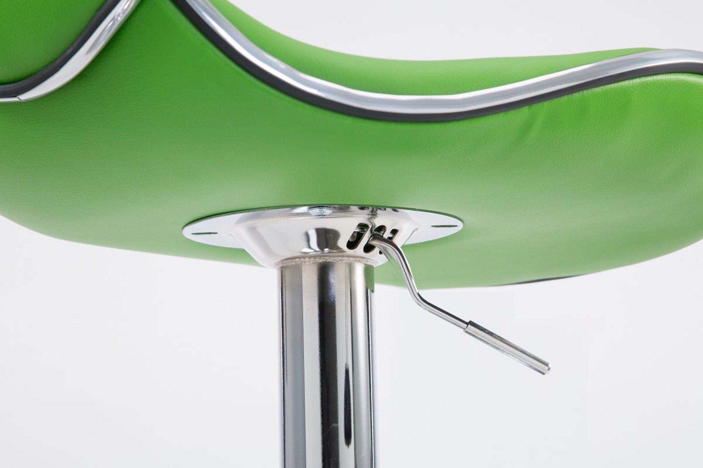 Las-Palmas Barhocker & Grün - Kunstleder Metall Gestell: TPFLiving 360° - Küche), Sitzfläche: - hoher höhenverstellbar - chrom Theke drehbar Hocker Rückenlehne (mit für