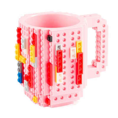 Goods+Gadgets Tasse Brick Mug Tasse mit Bausteinen, Kunststoff, Kaffeetasse Kaffee-Becher 350ml
