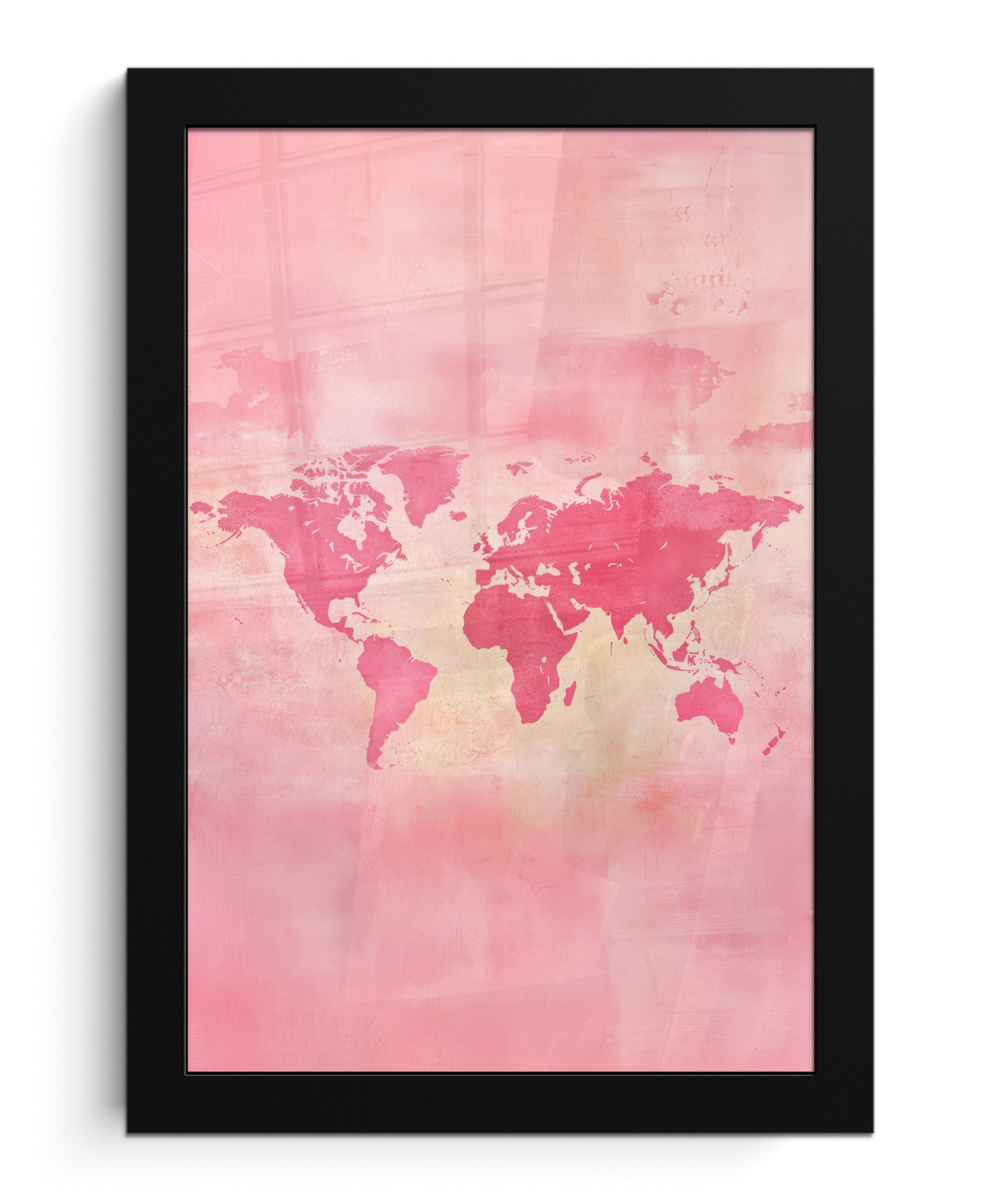 MuchoWow Poster Weltkarte - Rosa - günstig online kaufen