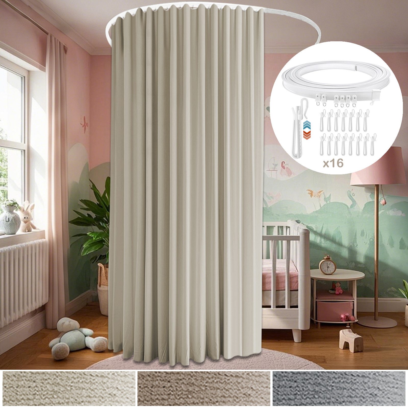 LMaxhome Verdunkelungsvorhang Blickdicht Extra Breite Raumteiler günstig online kaufen