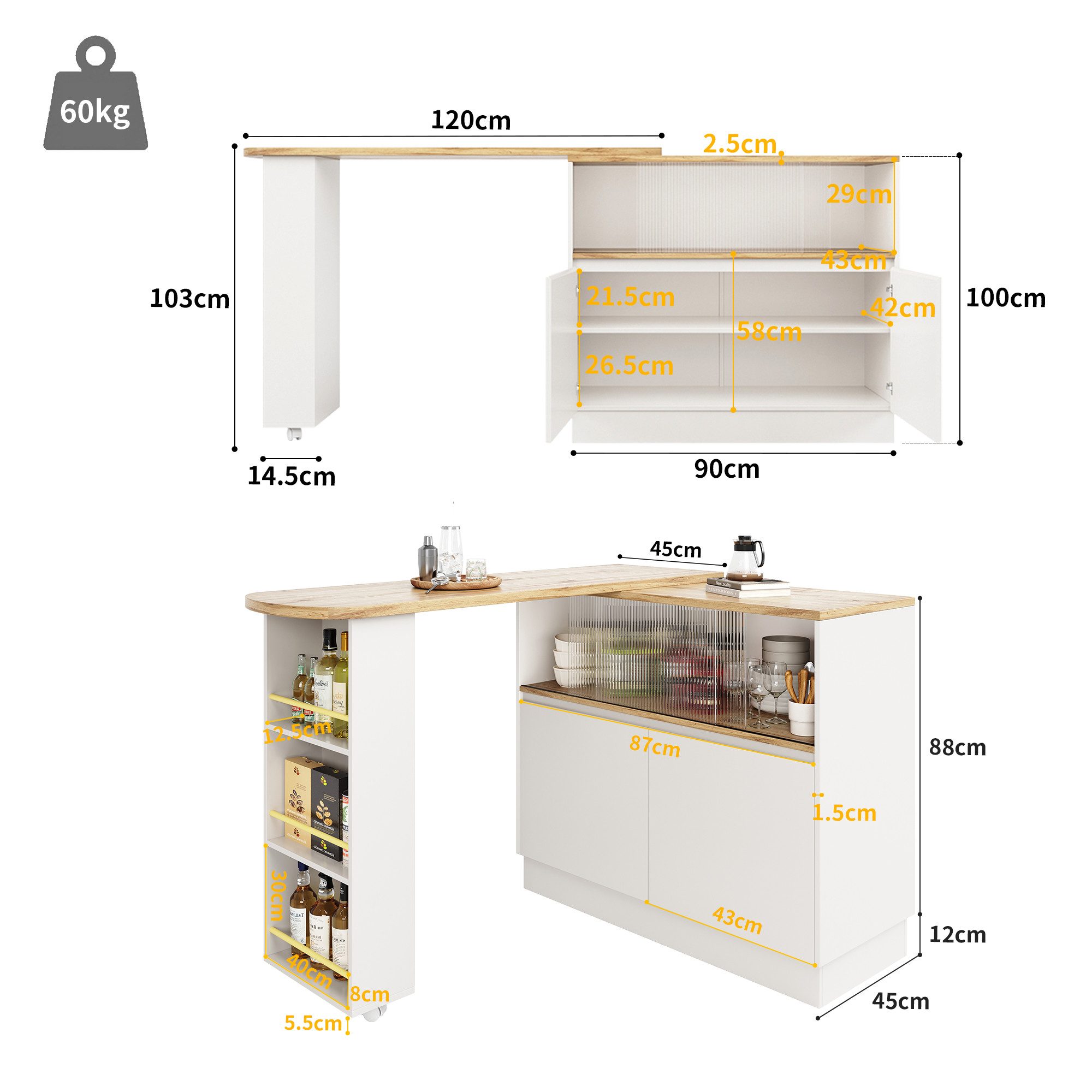 Celya Bartisch 360° drehbarer, multifunktionales drehbares günstig online kaufen