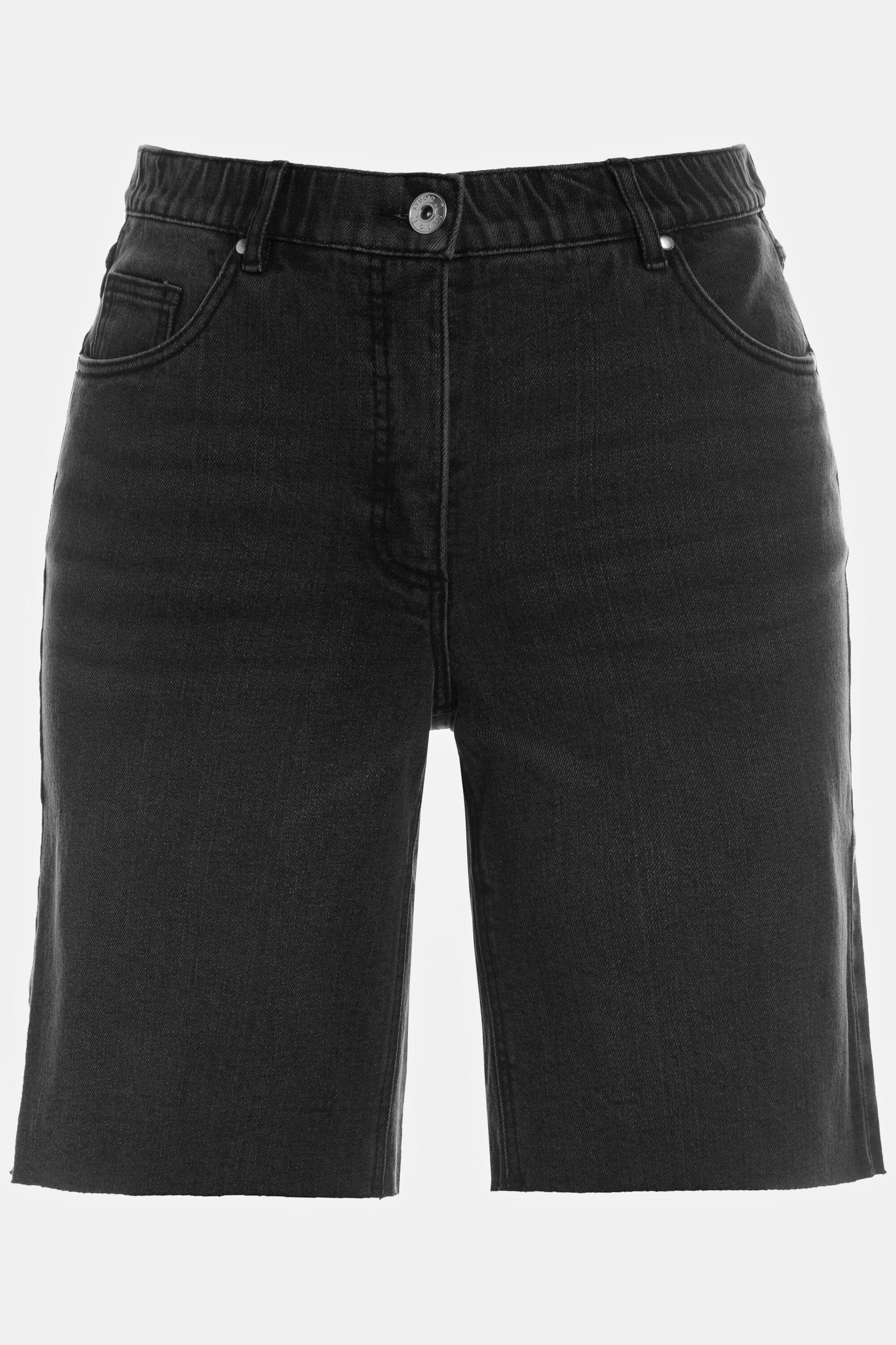 High 5-Pocket Untold Waist Jeans-Shorts black Jeansshorts Studio