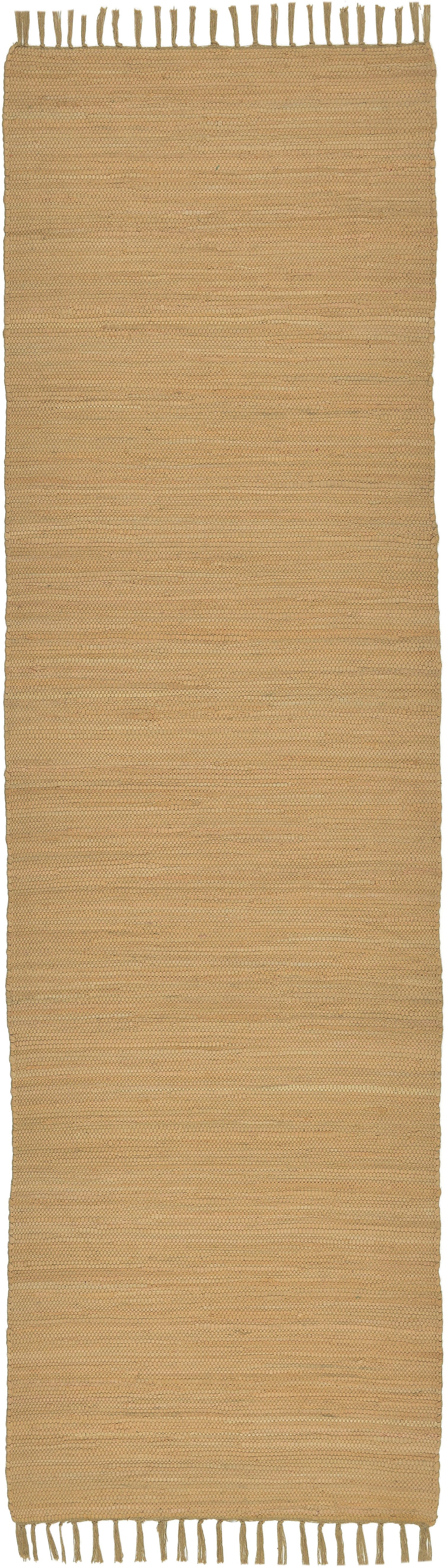 THEKO Teppich Happy Cotton Fleckerl, handgewebt, rechteckig, Höhe: 5 mm, Flachgewebe, reine Baumwolle, meliert, mit Fransen, auch als Läufer