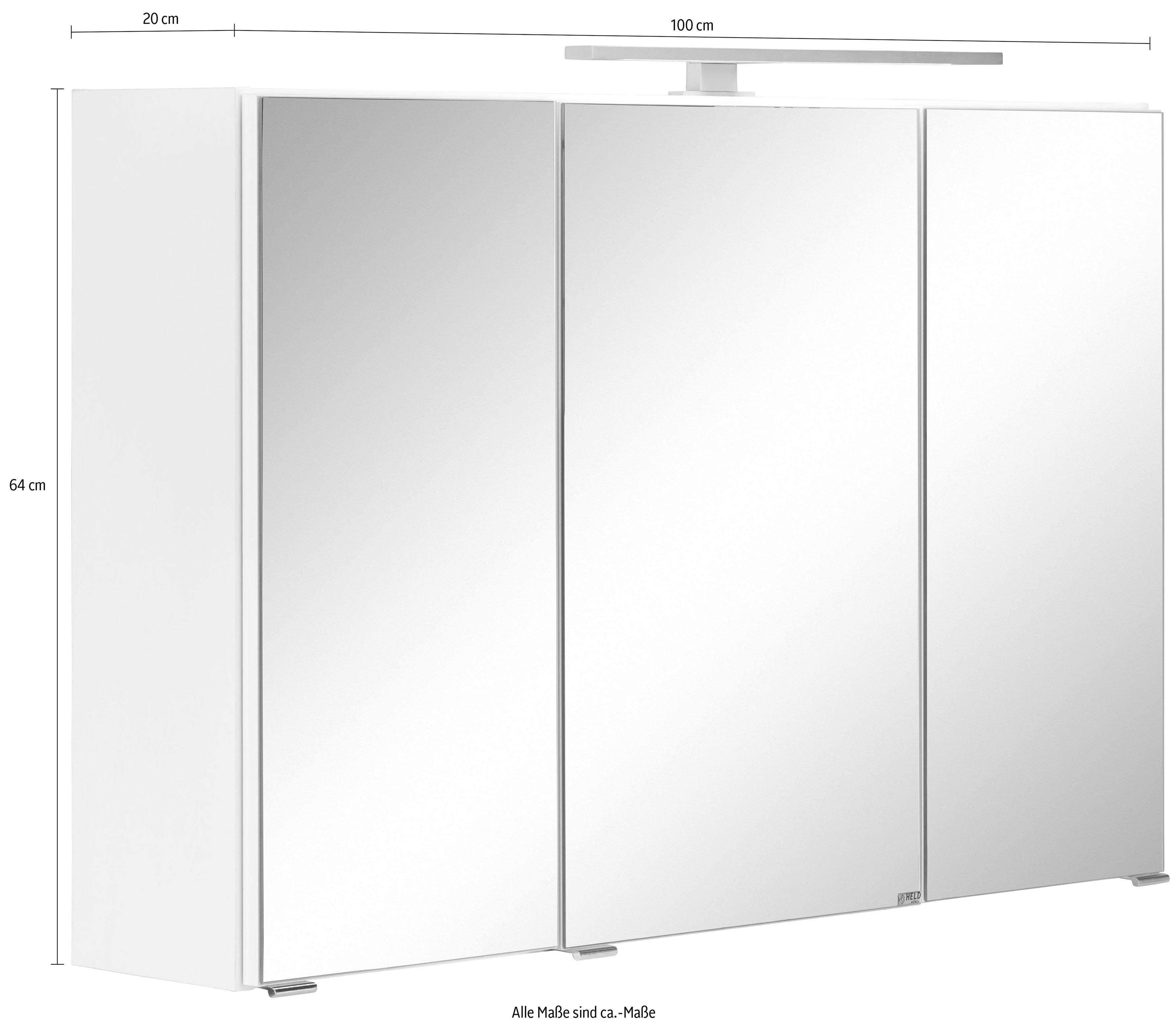 HELD MÖBEL Beleuchtung LED Ohio Spiegelschrank mit