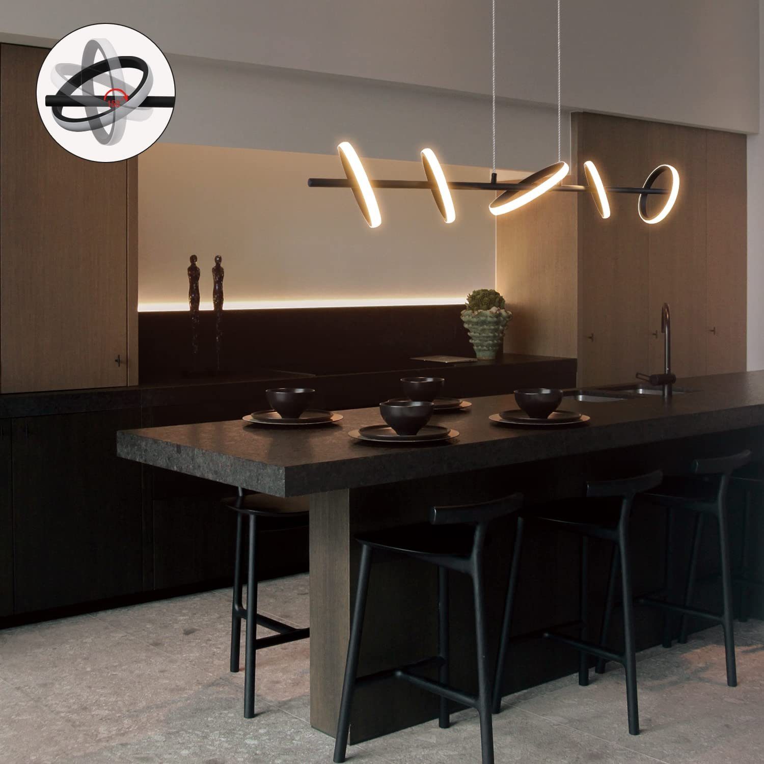 ZMH LED Pendelleuchte Modern Esstisch Drehbaren günstig online kaufen