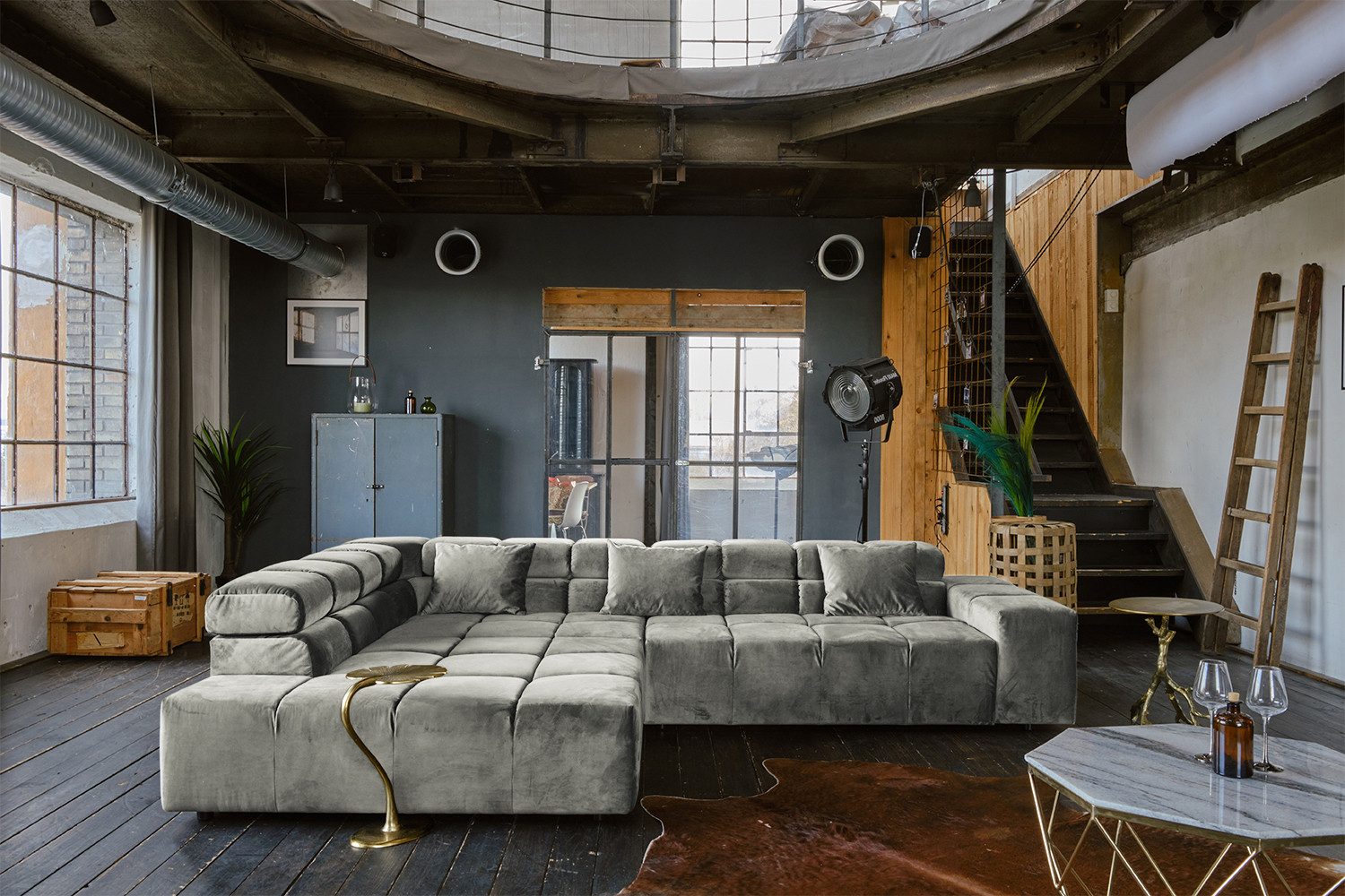 KAWOLA Ecksofa NEVADA, Couch L-Form rechts oder links, mit oder ohne Sitzvorzug Velvet