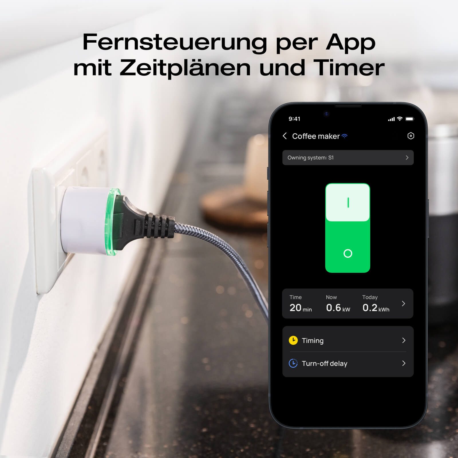 Ecoflow Steckdose EcoFlow Smart Plug, WLAN-Steckdose, 1-St., Überwachung des Stromverbrauchs & automatische Energiezuweisung