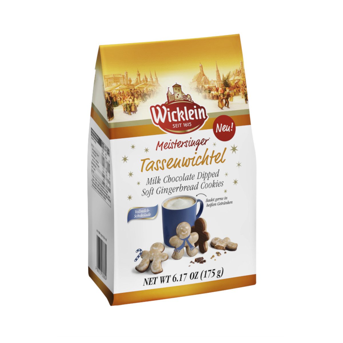 Wicklein Kekse, Wicklein Meistersinger Tassenwichtel glasiert mit Vollmilch Boden 175g