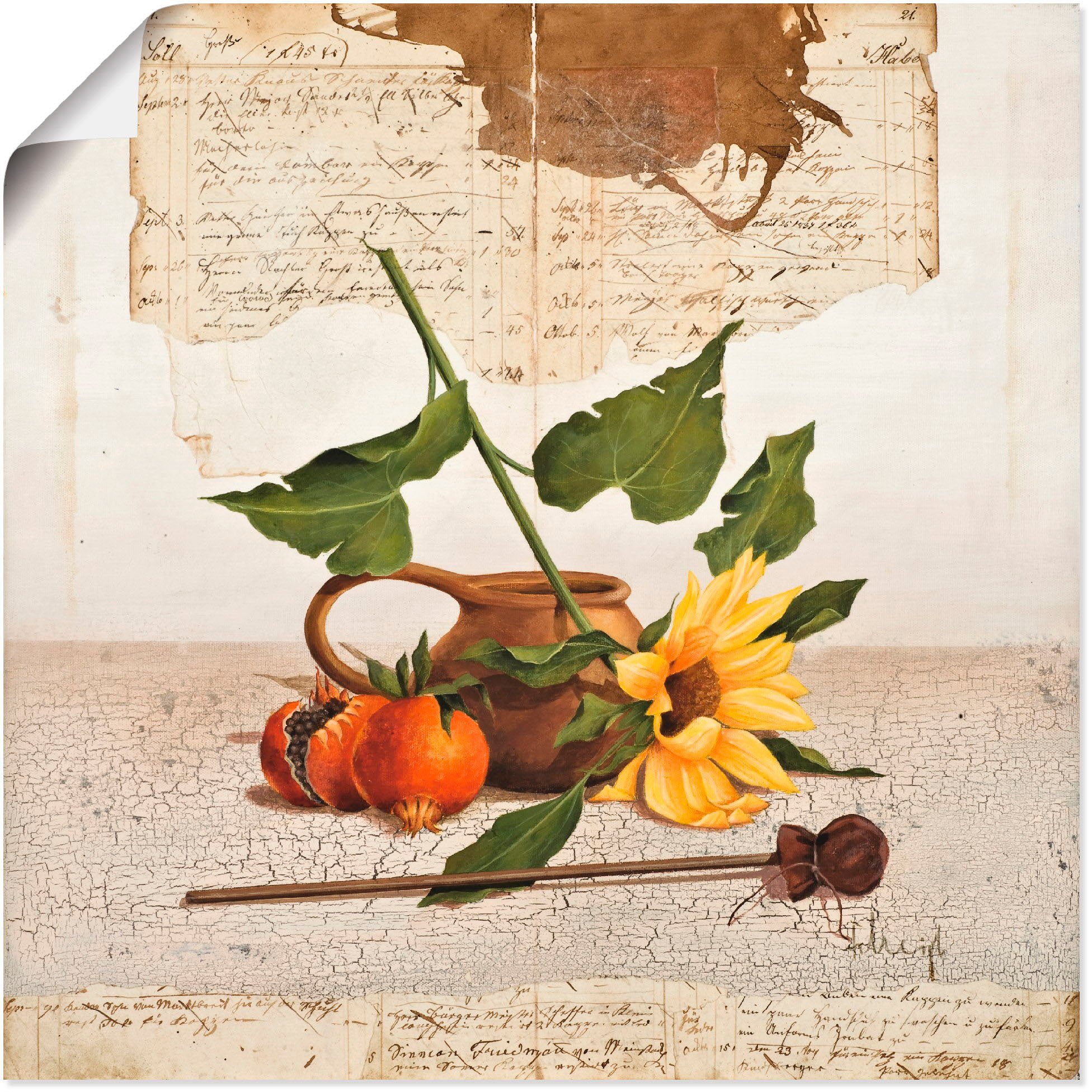 Artland Wandbild Genießen von Früchten in der Sonne, Arrangements (1 St), als Leinwandbild, Wandaufkleber oder Poster in versch. Größen