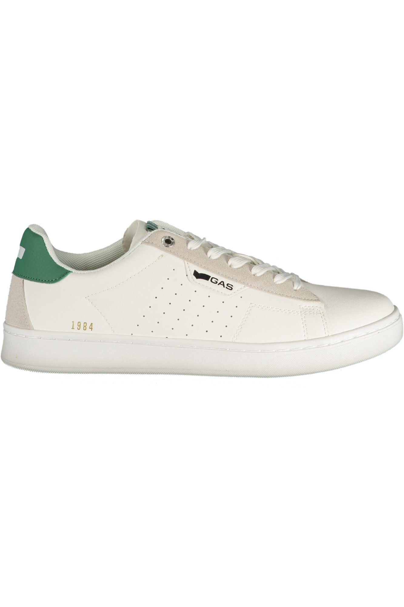 GAS Sneaker Weiße Herren-Sportschuhe mit grünen Details und