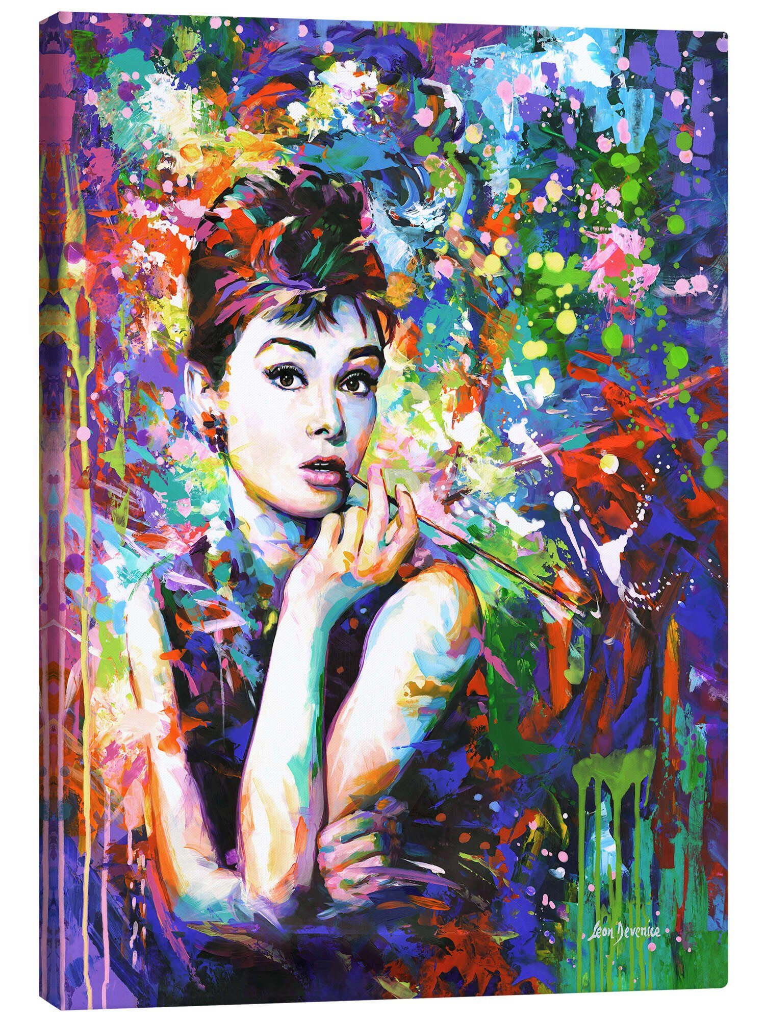 Wandbild Audrey Hepburn, modernes Porträt