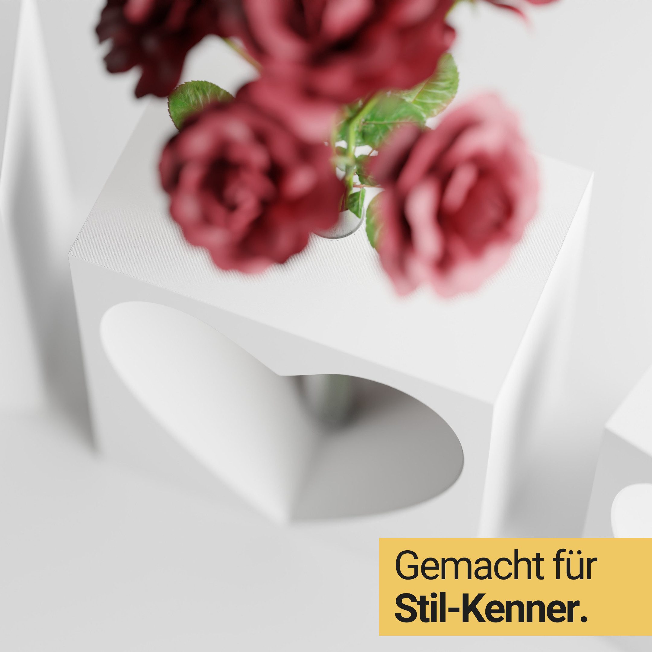 Shapes - Decorations Bilderrahmen Herz Vase mit Foto Einsatz – Deko mit Herz Aussparung und Glasröhrchen, für 1 Bilder, 3D-Effekt mit Herzform, Röhrchen für einzelne Blume