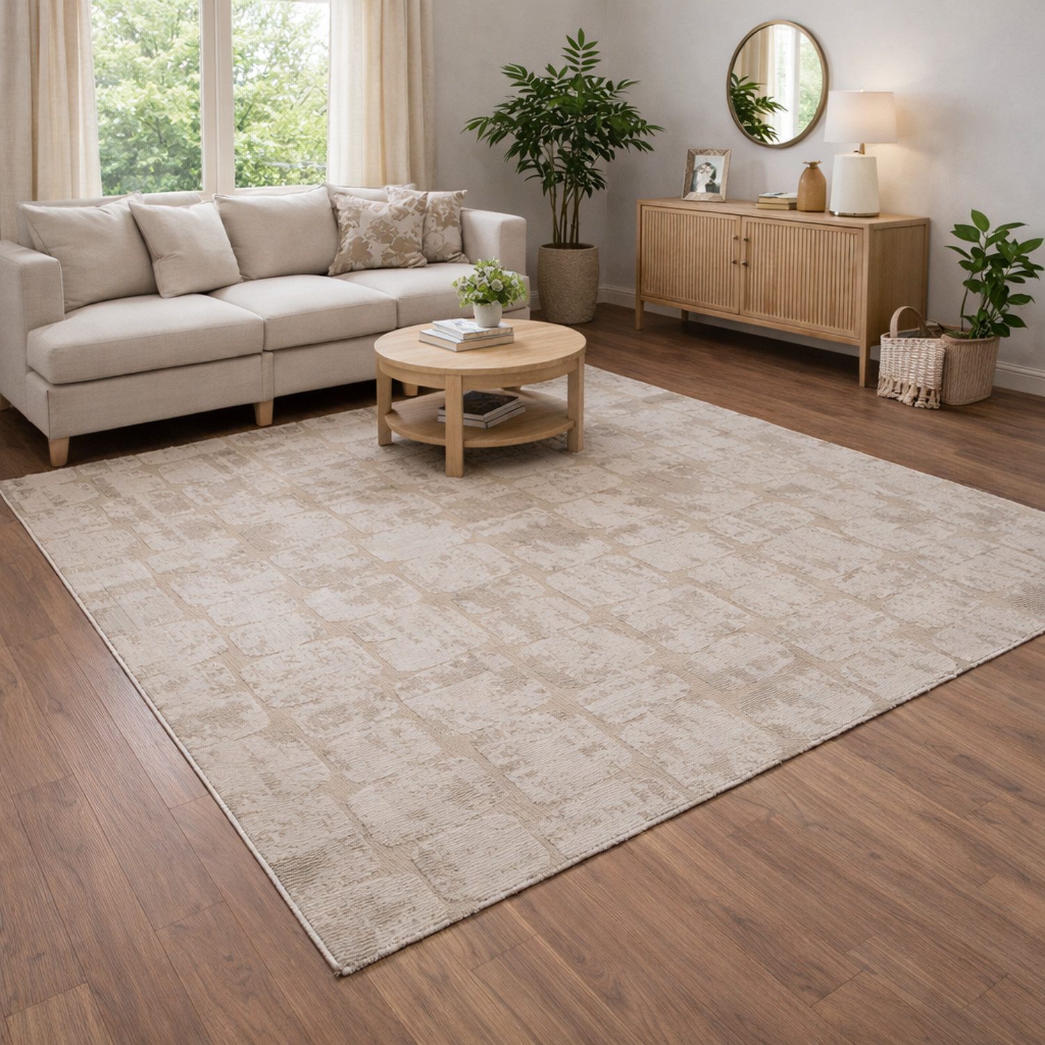 Vimoda Teppich Wohnzimmer COSTA, modern Designteppich 3D Effekt, Rechteckig, Höhe: 11 mm, premium Rechteck Muster hoch-tief Kurzflor weich, Boho Einfarbig