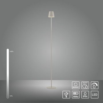 click-licht LED Außen-Stehlampe LED Akku Stehleuchte Euria in Beige 2x 1,25W 220lm IP54, keine Angabe, Leuchtmittel enthalten: Ja, fest verbaut, LED, warmweiss, Stehlampe, Standlampe